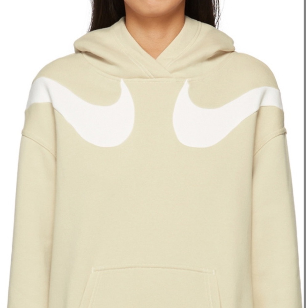 Nike Beige Hoodie with White Swoosh